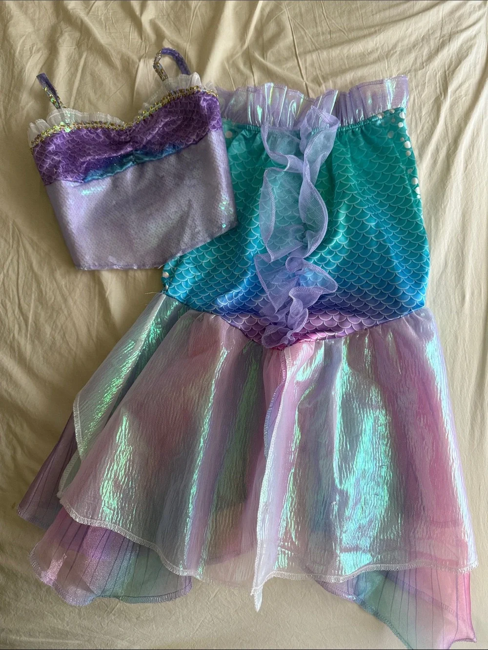 Disney Purple and Teal Iridescent Mermaid Costume Dress